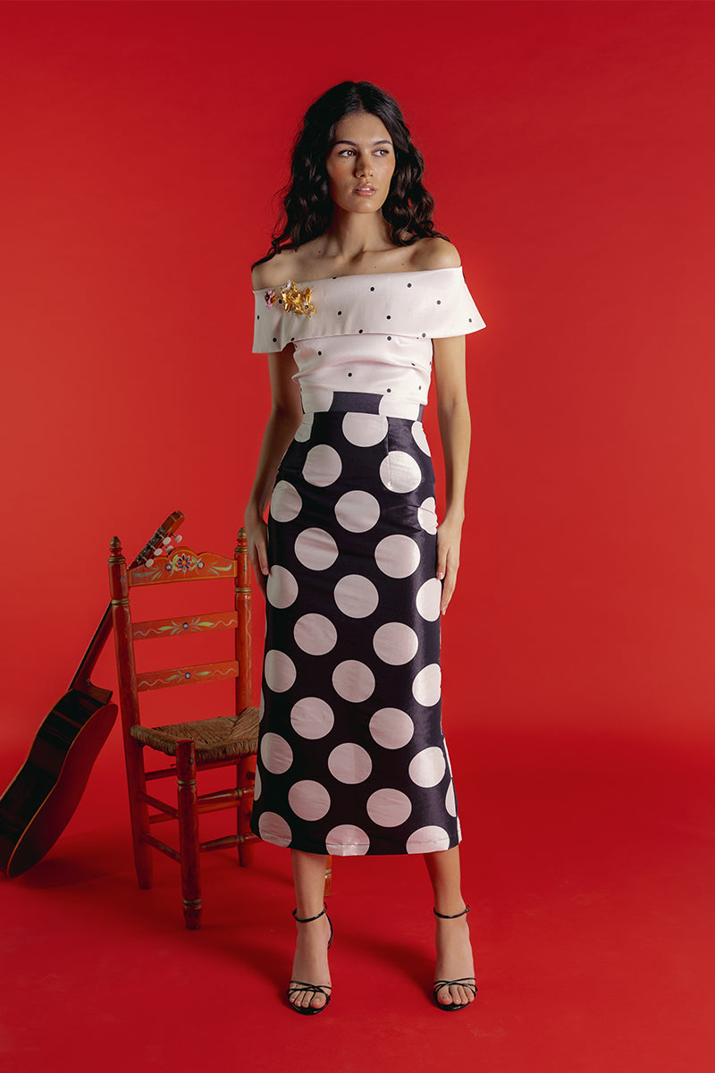 Falda Enea - XL, Negro lunar blanco image