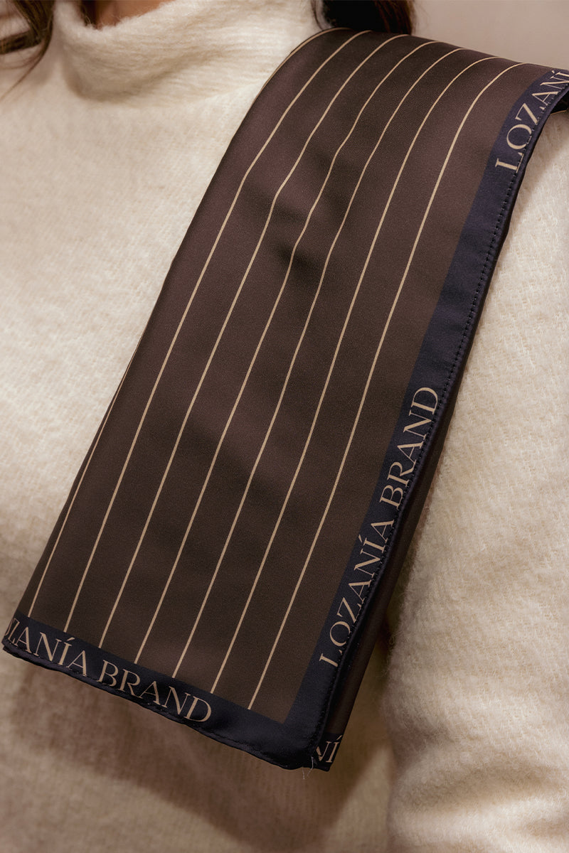 Pañuelo rayas diplomáticas marrón image 3